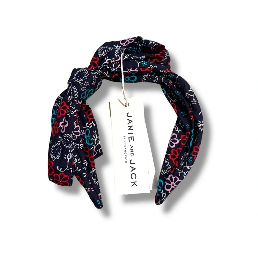 Janie and Jack NWT Floral Headband Girls Black Red‎ Blue Hair Accessory